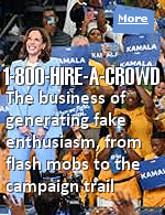 While ''Crowds on Demand'' was initially geared toward corporate events and PR stunts, soon after the company's founding, would-be elected officials began reaching out for his services in order to give their political campaigns a boost. Some have used his services to protest opposing candidates, others have used them to create the appearance of larger turnouts at their own events. 